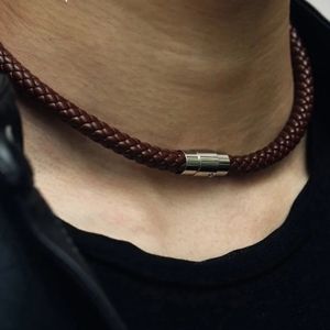 COPY - Men's leather braided rope necklace